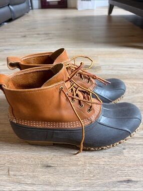 L.L. Bean Men's Two-Tone Brown and Dark Gray Duck Boots